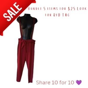 Shein 1x belted suspender tapper crop leg pants 👖